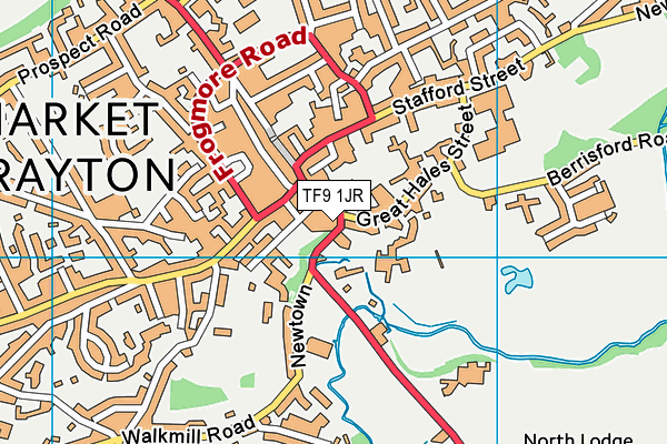 TF9 1JR map - OS VectorMap District (Ordnance Survey) TF9 1JR map - OS VectorMap District (Ordnance Survey)