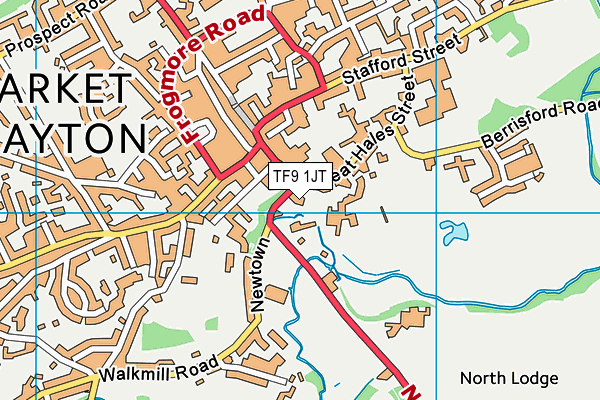 TF9 1JT map - OS VectorMap District (Ordnance Survey) TF9 1JT map - OS VectorMap District (Ordnance Survey)