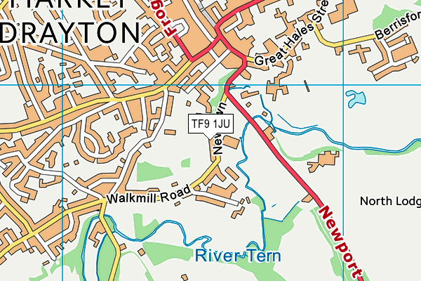 TF9 1JU map - OS VectorMap District (Ordnance Survey) TF9 1JU map - OS VectorMap District (Ordnance Survey)