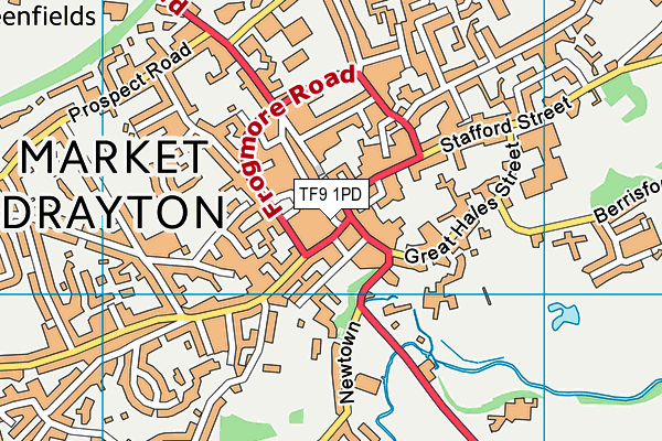 TF9 1PD map - OS VectorMap District (Ordnance Survey) TF9 1PD map - OS VectorMap District (Ordnance Survey)