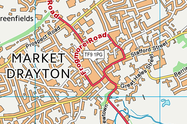 TF9 1PG map - OS VectorMap District (Ordnance Survey) TF9 1PG map - OS VectorMap District (Ordnance Survey)
