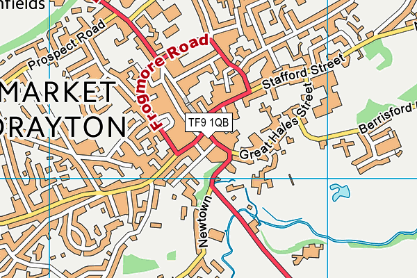 TF9 1QB map - OS VectorMap District (Ordnance Survey)