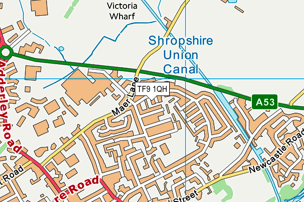 TF9 1QH map - OS VectorMap District (Ordnance Survey) TF9 1QH map - OS VectorMap District (Ordnance Survey)