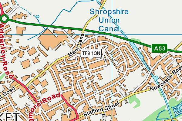 TF9 1QN map - OS VectorMap District (Ordnance Survey) TF9 1QN map - OS VectorMap District (Ordnance Survey)