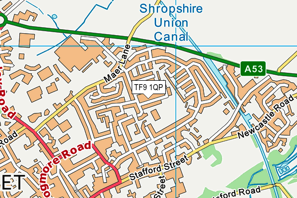 TF9 1QP map - OS VectorMap District (Ordnance Survey) TF9 1QP map - OS VectorMap District (Ordnance Survey)