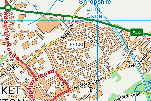 TF9 1QQ map - OS VectorMap District (Ordnance Survey) TF9 1QQ map - OS VectorMap District (Ordnance Survey)