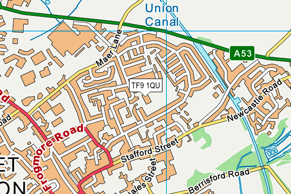 TF9 1QU map - OS VectorMap District (Ordnance Survey) TF9 1QU map - OS VectorMap District (Ordnance Survey)