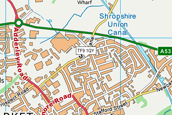 TF9 1QY map - OS VectorMap District (Ordnance Survey) TF9 1QY map - OS VectorMap District (Ordnance Survey)