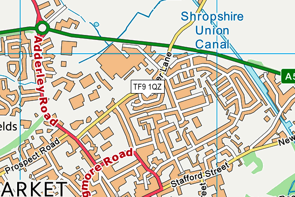 TF9 1QZ map - OS VectorMap District (Ordnance Survey)