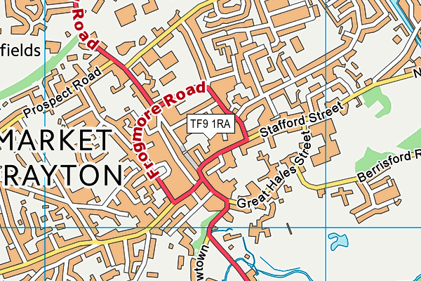 TF9 1RA map - OS VectorMap District (Ordnance Survey) TF9 1RA map - OS VectorMap District (Ordnance Survey)