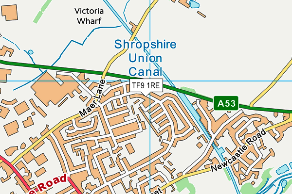 TF9 1RE map - OS VectorMap District (Ordnance Survey)