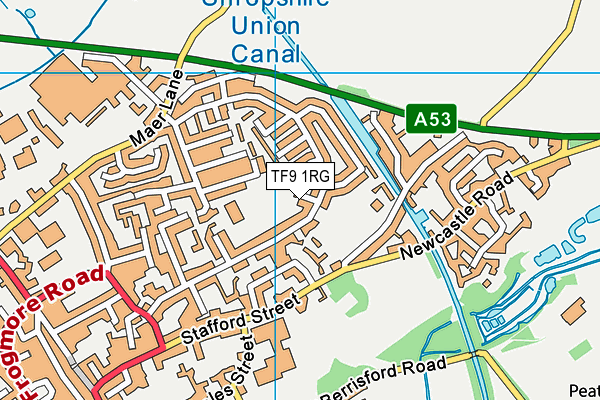 TF9 1RG map - OS VectorMap District (Ordnance Survey) TF9 1RG map - OS VectorMap District (Ordnance Survey)