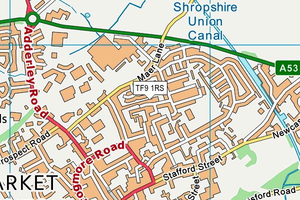 TF9 1RS map - OS VectorMap District (Ordnance Survey) TF9 1RS map - OS VectorMap District (Ordnance Survey)