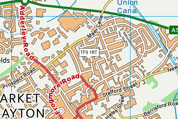 TF9 1RT map - OS VectorMap District (Ordnance Survey) TF9 1RT map - OS VectorMap District (Ordnance Survey)