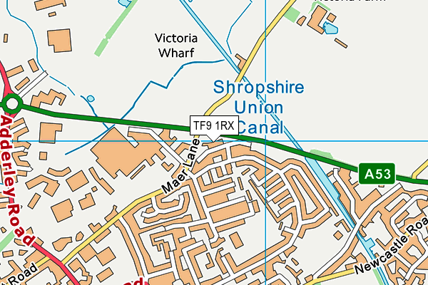 TF9 1RX map - OS VectorMap District (Ordnance Survey) TF9 1RX map - OS VectorMap District (Ordnance Survey)