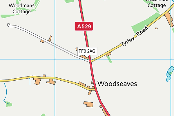 TF9 2AG map - OS VectorMap District (Ordnance Survey) TF9 2AG map - OS VectorMap District (Ordnance Survey)