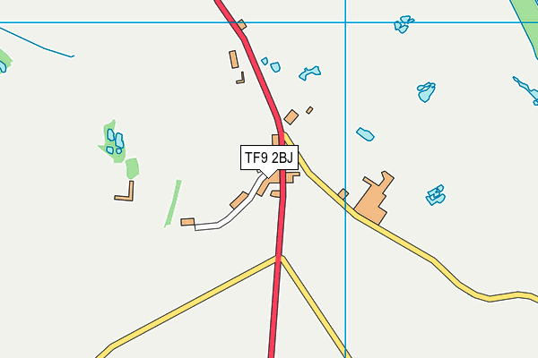 TF9 2BJ map - OS VectorMap District (Ordnance Survey) TF9 2BJ map - OS VectorMap District (Ordnance Survey)