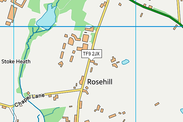 TF9 2JX map - OS VectorMap District (Ordnance Survey) TF9 2JX map - OS VectorMap District (Ordnance Survey)