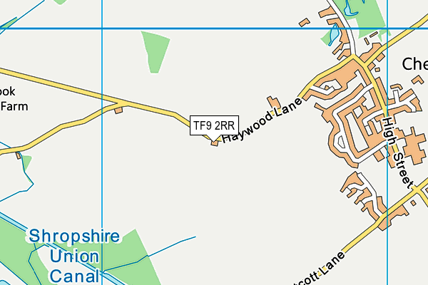 TF9 2RR map - OS VectorMap District (Ordnance Survey) TF9 2RR map - OS VectorMap District (Ordnance Survey)