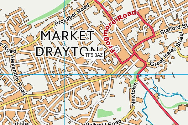 TF9 3AZ map - OS VectorMap District (Ordnance Survey) TF9 3AZ map - OS VectorMap District (Ordnance Survey)