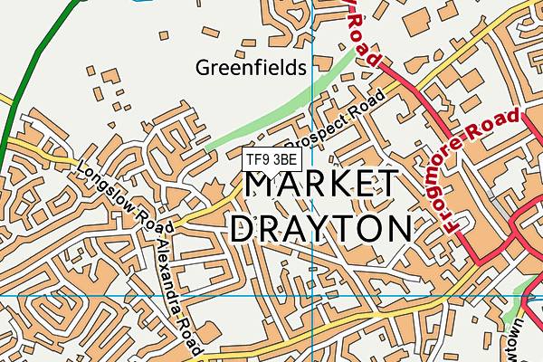 TF9 3BE map - OS VectorMap District (Ordnance Survey) TF9 3BE map - OS VectorMap District (Ordnance Survey)