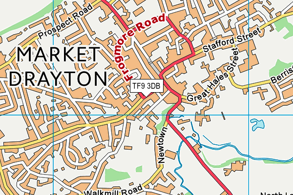 TF9 3DB map - OS VectorMap District (Ordnance Survey) TF9 3DB map - OS VectorMap District (Ordnance Survey)