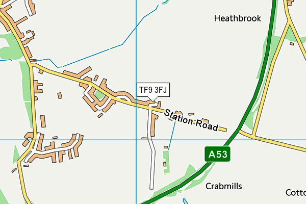 TF9 3FJ map - OS VectorMap District (Ordnance Survey) TF9 3FJ map - OS VectorMap District (Ordnance Survey)