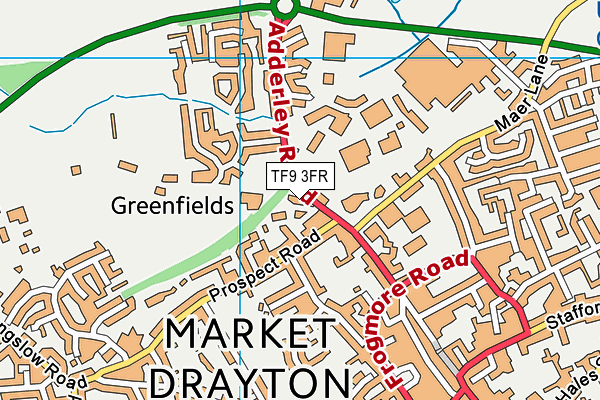 TF9 3FR map - OS VectorMap District (Ordnance Survey) TF9 3FR map - OS VectorMap District (Ordnance Survey)