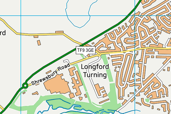 TF9 3GE map - OS VectorMap District (Ordnance Survey) TF9 3GE map - OS VectorMap District (Ordnance Survey)