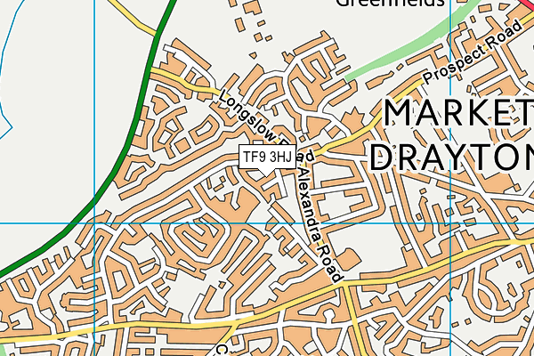TF9 3HJ map - OS VectorMap District (Ordnance Survey) TF9 3HJ map - OS VectorMap District (Ordnance Survey)