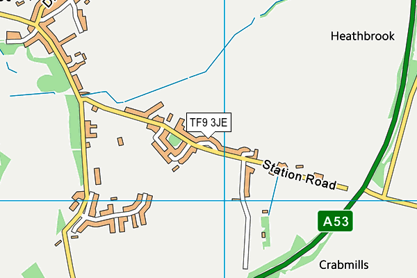 TF9 3JE map - OS VectorMap District (Ordnance Survey)