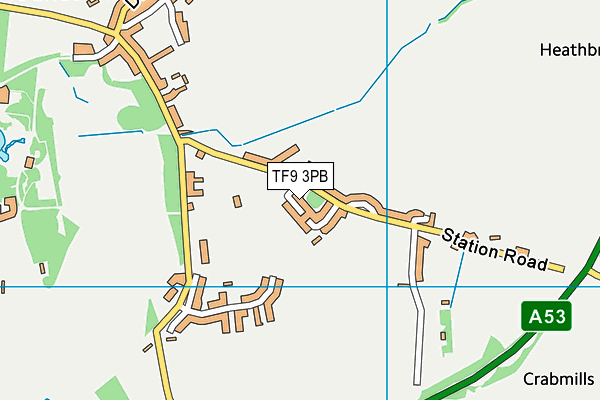 TF9 3PB map - OS VectorMap District (Ordnance Survey) TF9 3PB map - OS VectorMap District (Ordnance Survey)