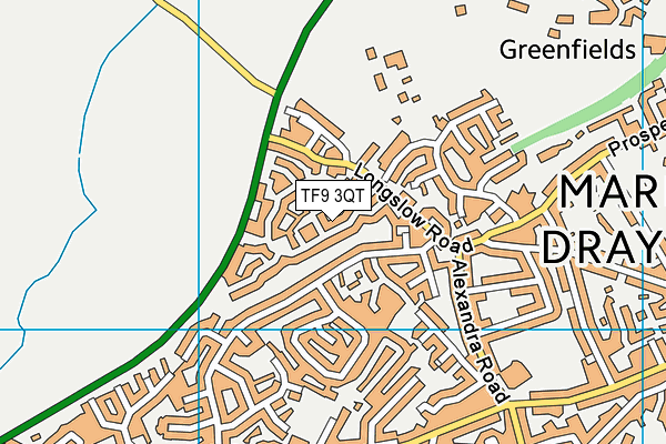 TF9 3QT map - OS VectorMap District (Ordnance Survey) TF9 3QT map - OS VectorMap District (Ordnance Survey)