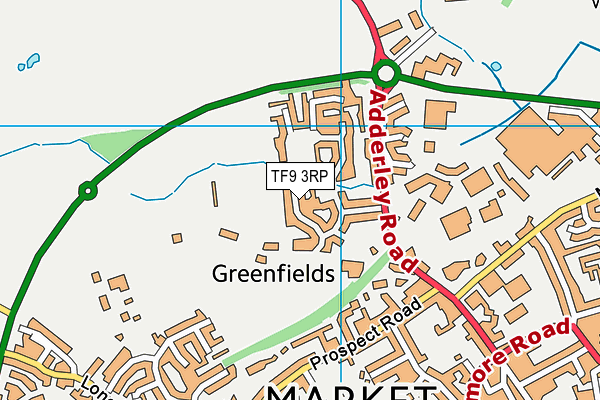TF9 3RP map - OS VectorMap District (Ordnance Survey)