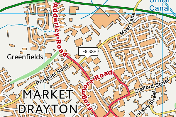 TF9 3SH map - OS VectorMap District (Ordnance Survey) TF9 3SH map - OS VectorMap District (Ordnance Survey)