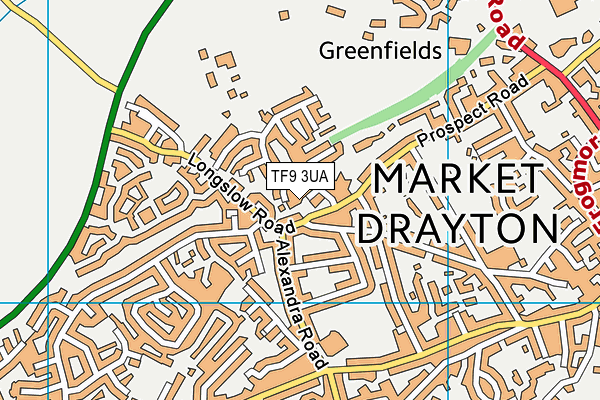 TF9 3UA map - OS VectorMap District (Ordnance Survey) TF9 3UA map - OS VectorMap District (Ordnance Survey)