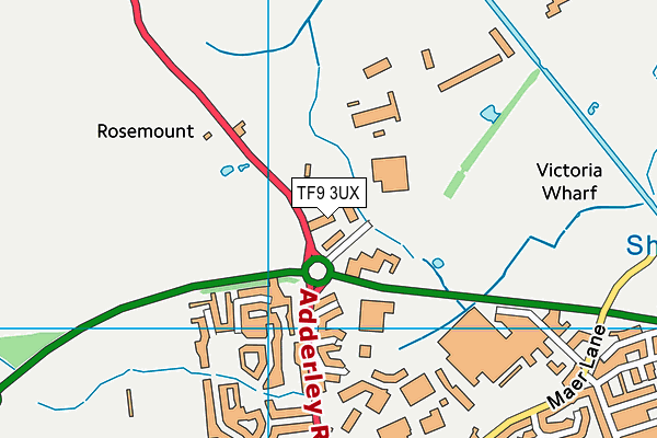 TF9 3UX map - OS VectorMap District (Ordnance Survey) TF9 3UX map - OS VectorMap District (Ordnance Survey)