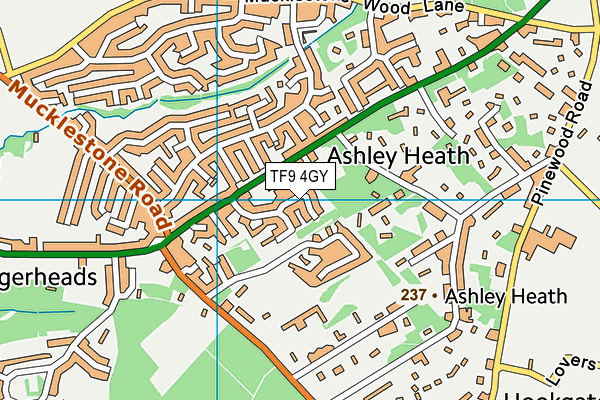 TF9 4GY map - OS VectorMap District (Ordnance Survey) TF9 4GY map - OS VectorMap District (Ordnance Survey)