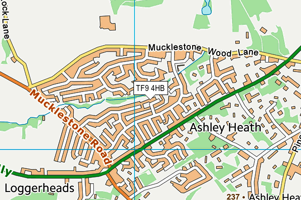 TF9 4HB map - OS VectorMap District (Ordnance Survey)