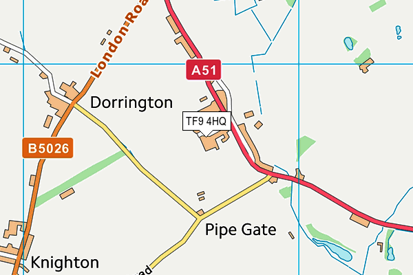 TF9 4HQ map - OS VectorMap District (Ordnance Survey) TF9 4HQ map - OS VectorMap District (Ordnance Survey)
