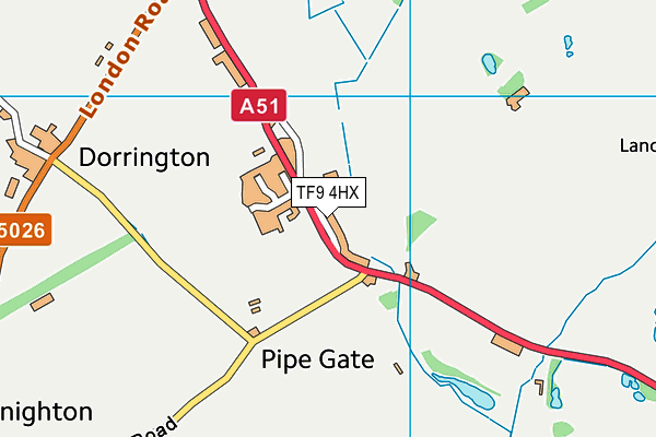TF9 4HX map - OS VectorMap District (Ordnance Survey) TF9 4HX map - OS VectorMap District (Ordnance Survey)