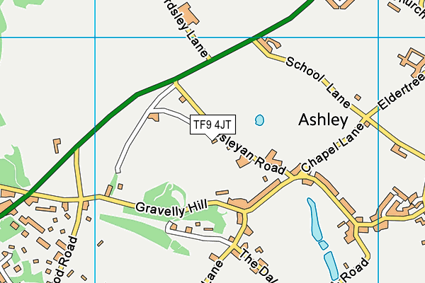 TF9 4JT map - OS VectorMap District (Ordnance Survey)