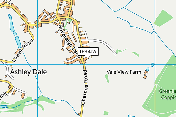 TF9 4JW map - OS VectorMap District (Ordnance Survey) TF9 4JW map - OS VectorMap District (Ordnance Survey)