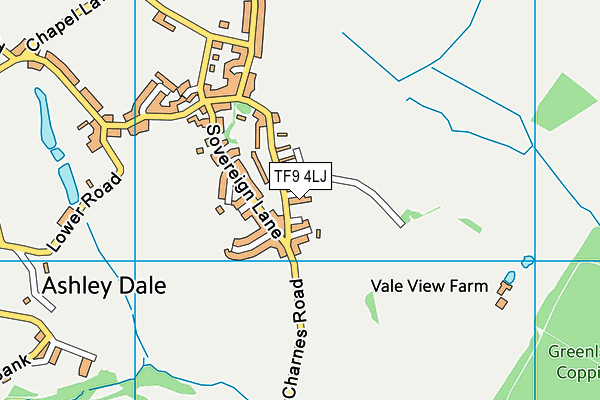 TF9 4LJ map - OS VectorMap District (Ordnance Survey) TF9 4LJ map - OS VectorMap District (Ordnance Survey)