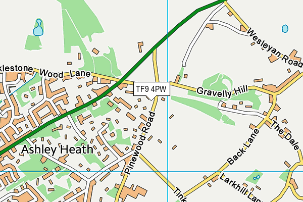 TF9 4PW map - OS VectorMap District (Ordnance Survey) TF9 4PW map - OS VectorMap District (Ordnance Survey)