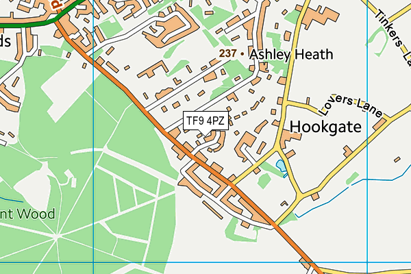 TF9 4PZ map - OS VectorMap District (Ordnance Survey) TF9 4PZ map - OS VectorMap District (Ordnance Survey)