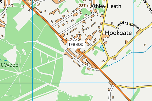 TF9 4QD map - OS VectorMap District (Ordnance Survey) TF9 4QD map - OS VectorMap District (Ordnance Survey)