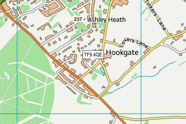 TF9 4QE map - OS VectorMap District (Ordnance Survey) TF9 4QE map - OS VectorMap District (Ordnance Survey)