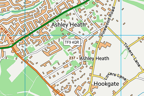 TF9 4QR map - OS VectorMap District (Ordnance Survey) TF9 4QR map - OS VectorMap District (Ordnance Survey)
