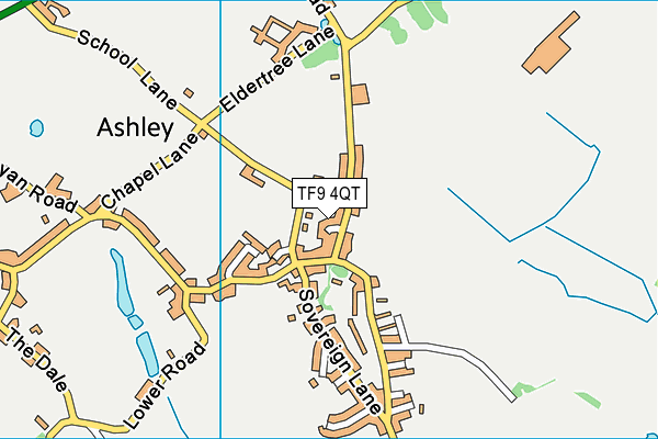 TF9 4QT map - OS VectorMap District (Ordnance Survey) TF9 4QT map - OS VectorMap District (Ordnance Survey)
